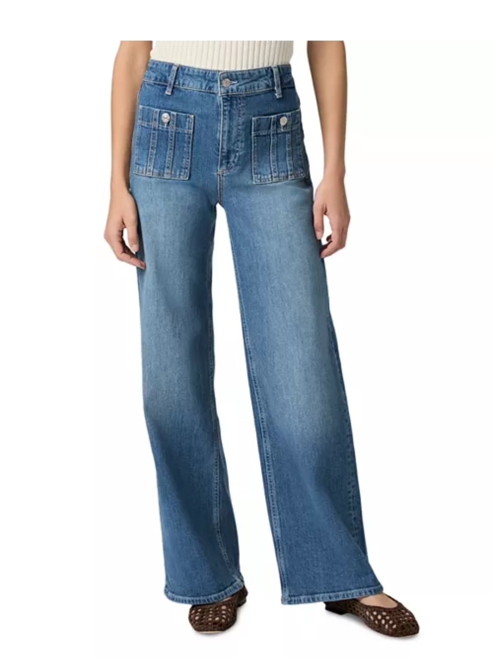 PAIGE Anessa Seamed High Ride Wide Leg Jean